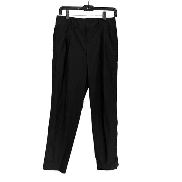 Everlane The Poplin Pleated Taper Pant in Black Size 6 - Picture 5 of 9
